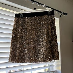 Gold Sequin Mini Skirt